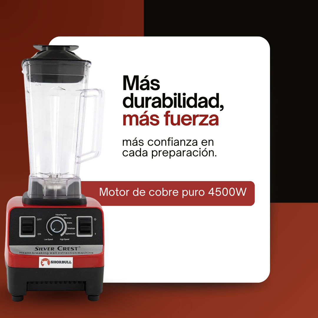 Licuadora Profesional Shorbull - 4500W - 2 Años de Garantía TOTAL